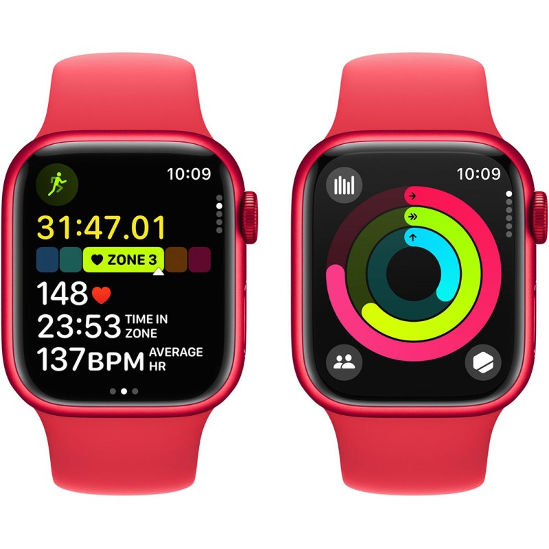 Смартгодинник Apple Watch Series 9 GPS 41mm RED Aluminium Case with RED Sport Band – S/M